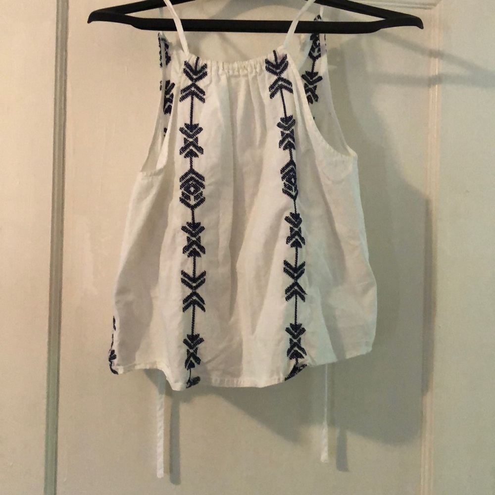 High neck pattered tank top